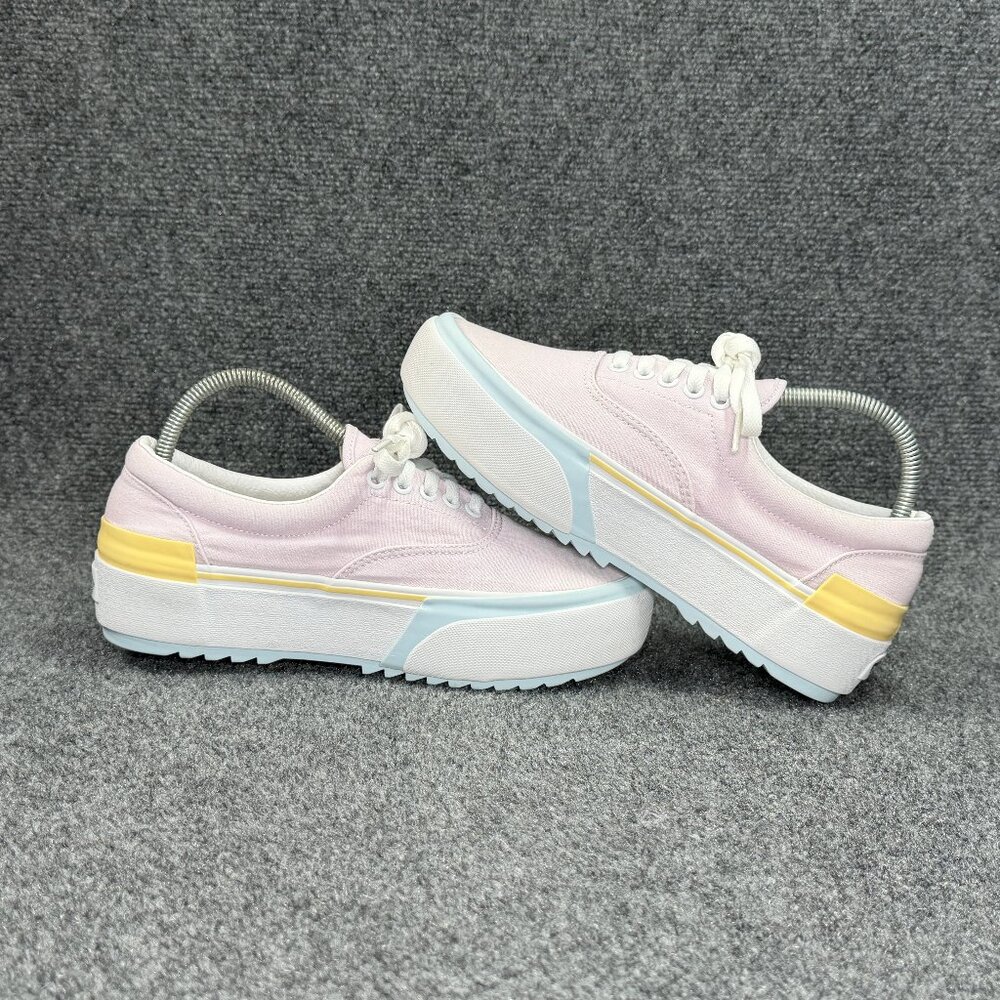 Vans Era Stacked Paltform‎ Sneakers Women's 9.5 Pink Blue Yellow Low Lace Retro - Picture 8 of 12